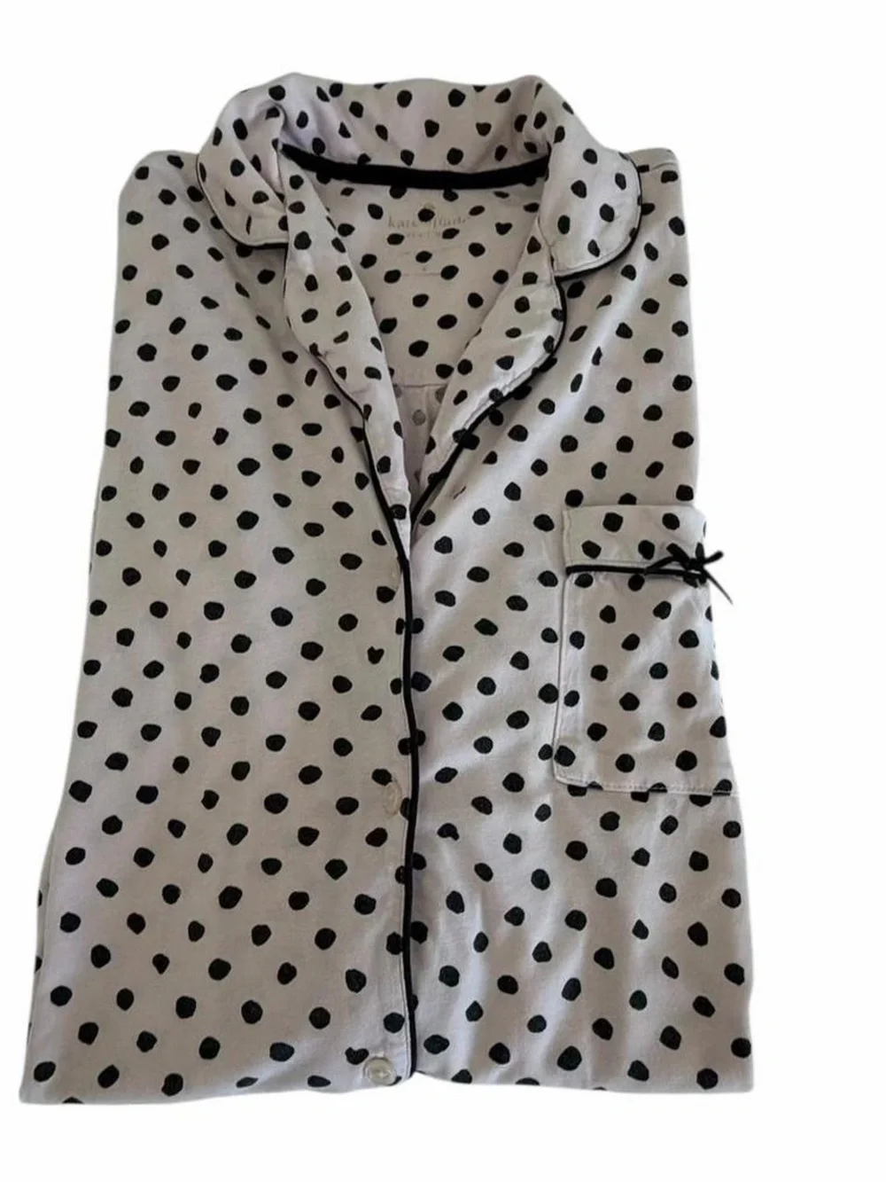 Kate Spade New York Pink Black Polka Dot Pajama Sleep Shirt Size S